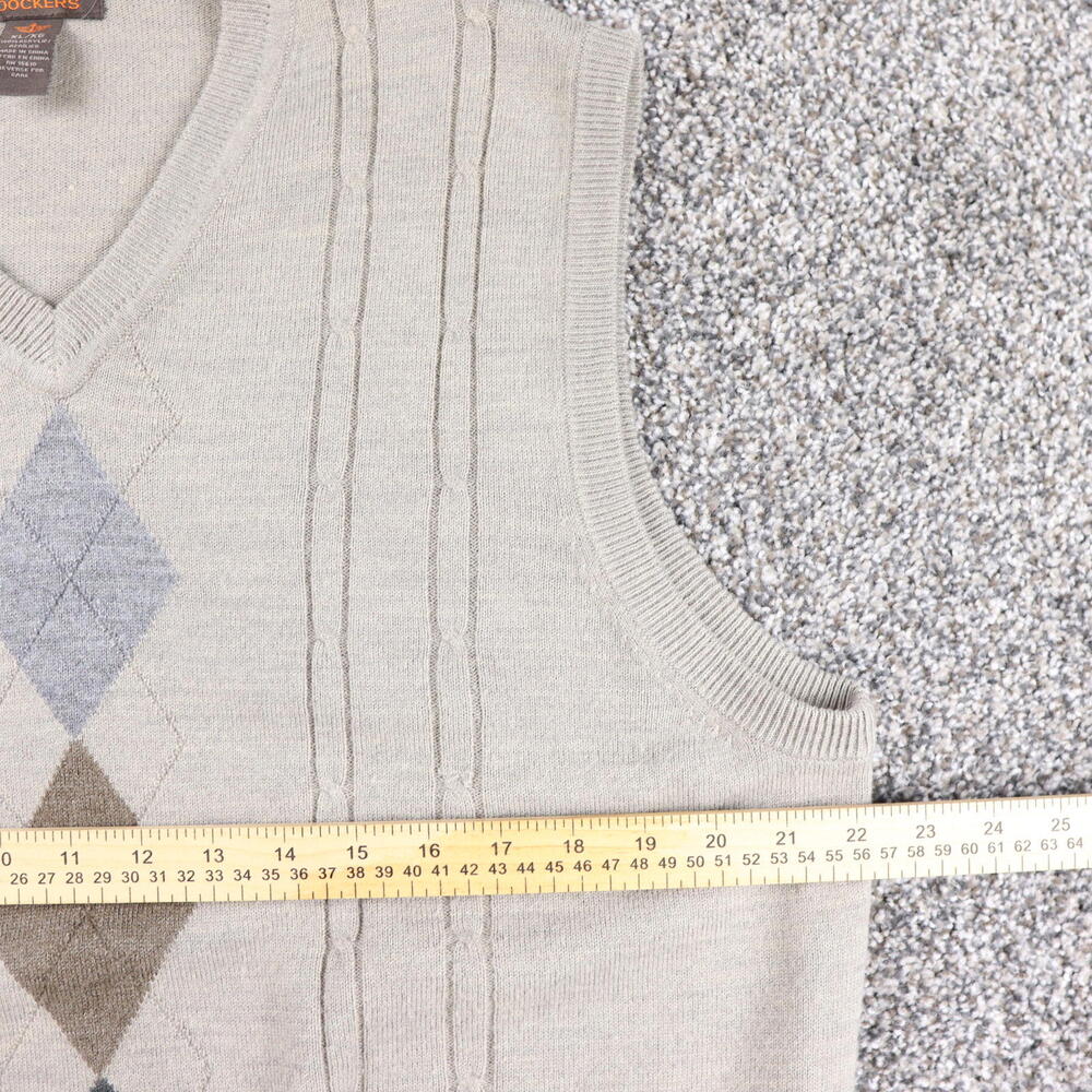 Men's Dockers Sweater Vest Mens XL Brown Argyle Sleeveless - Picture 5 of 6